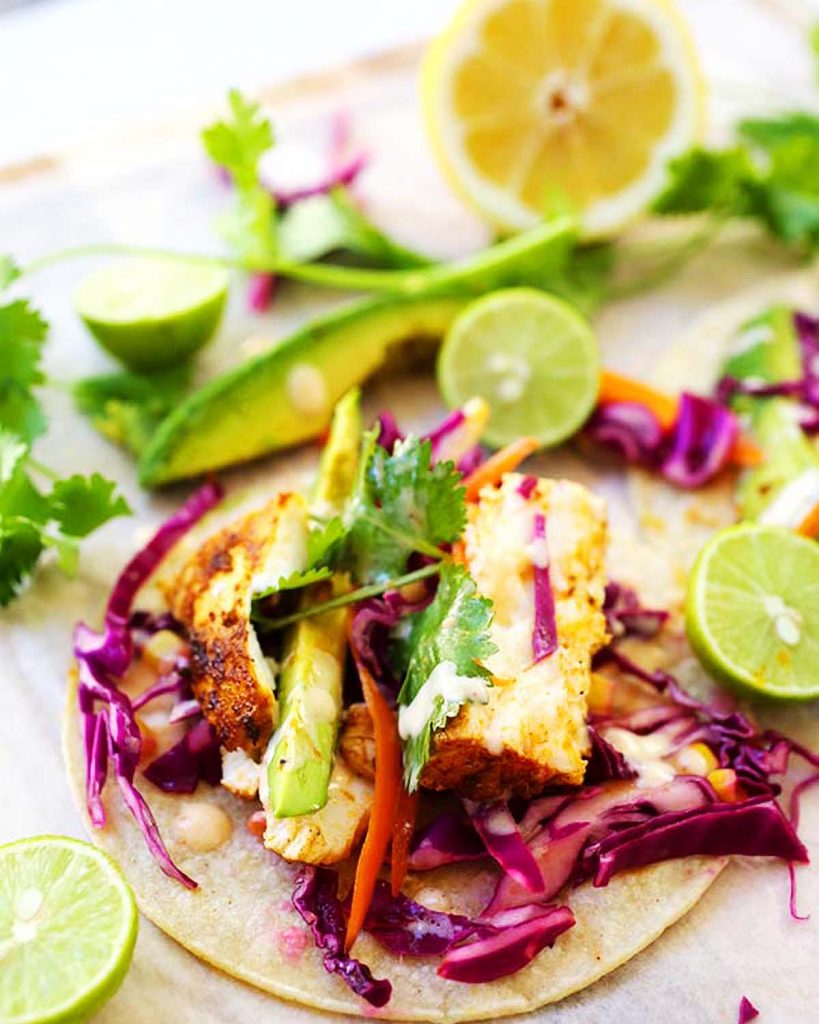 Fish Tacos with lime
