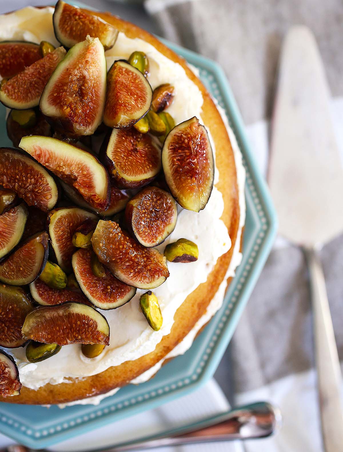 Fig Pistachio Honey Cake