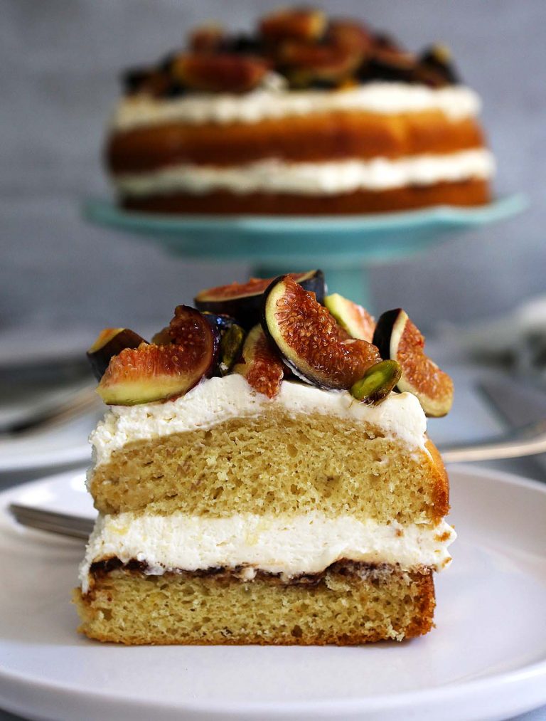 Fig Pistachio Honey Cake