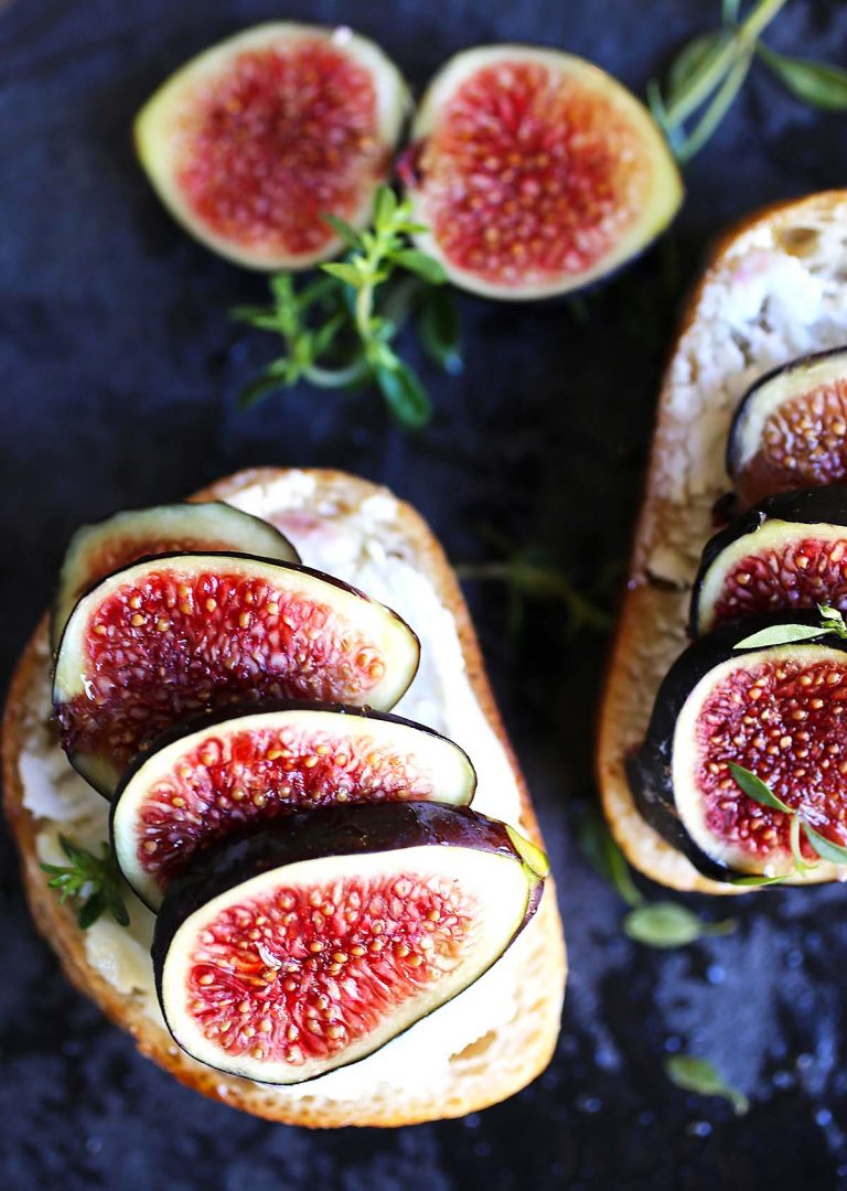 Figs and Goat Cheese on Baguette