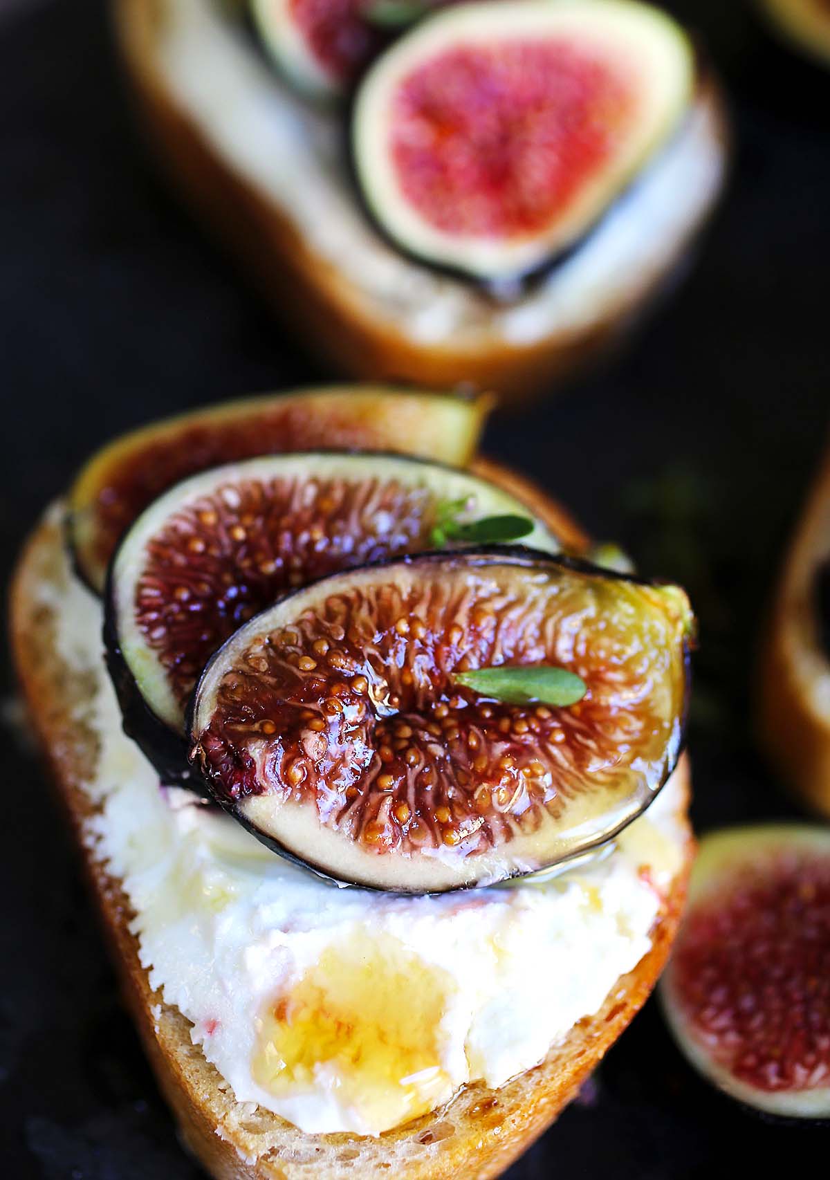 Figs and Goat Cheese on Baguette