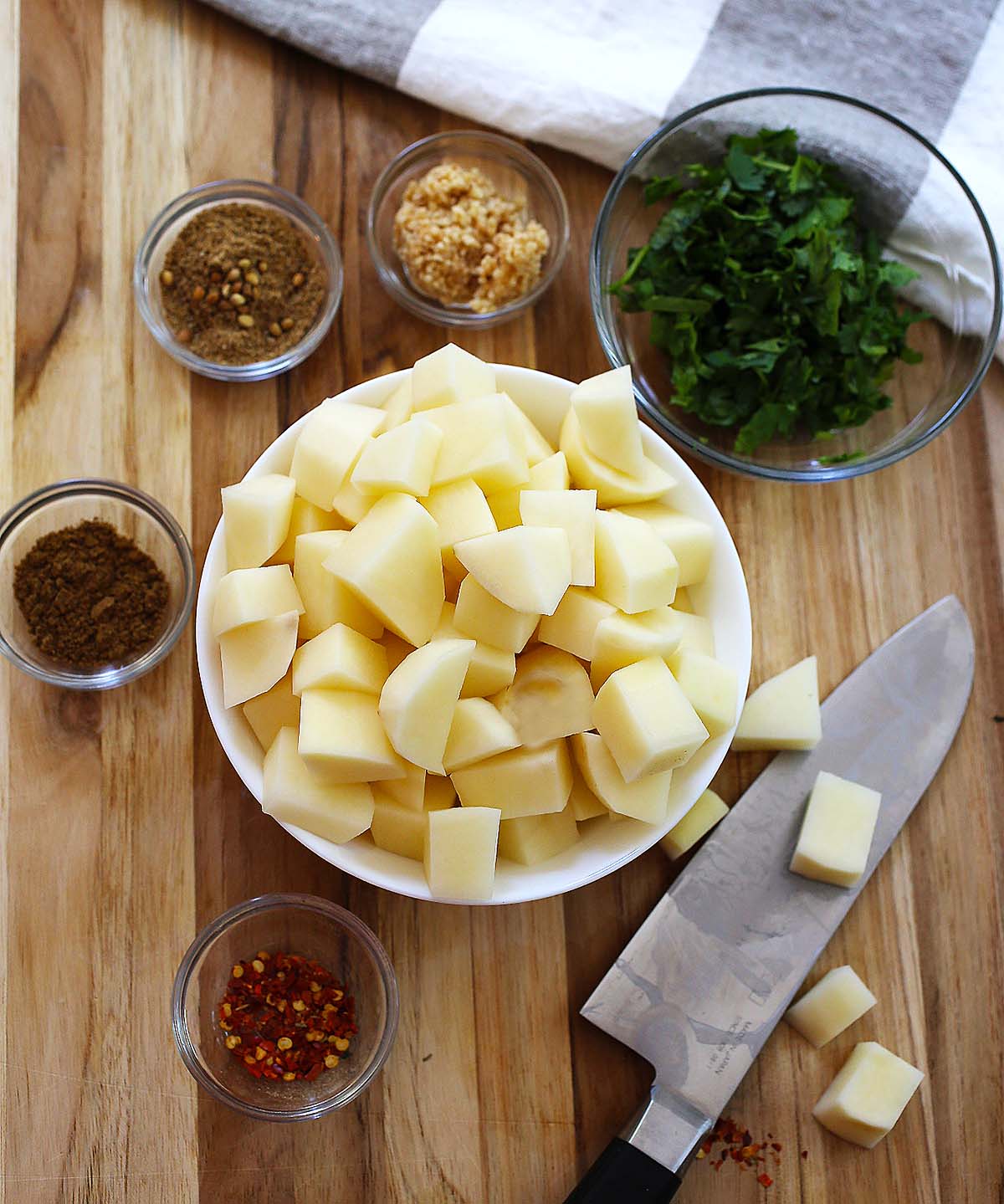 Garlic Coriander Potatoes