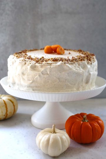 Pumpkin Spice Cake with Cinnamon Cream Frosting - Guss Cooks