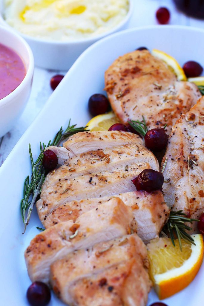 Chicken breast with cranberries.