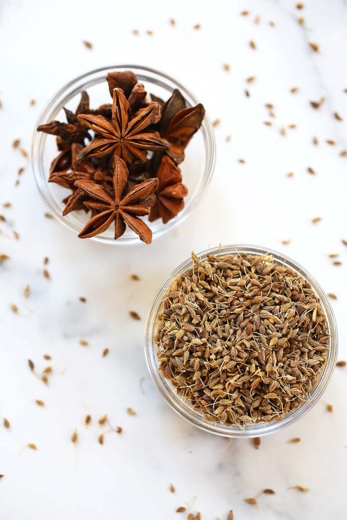 Star anise and anise seeds.