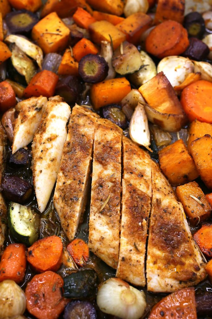 One-pan chicken and vegetables