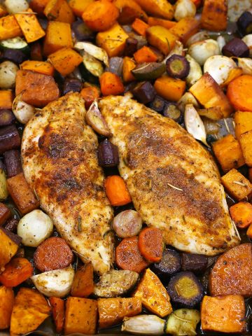 One-pan chicken and vegetables