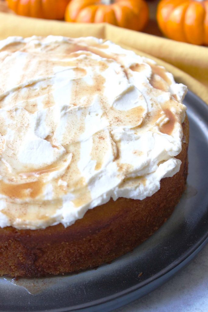 Pumpkin Cake with cream cheese frosting.