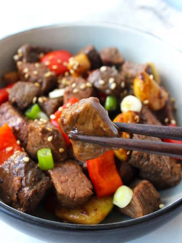 Garlic and beef stri fry