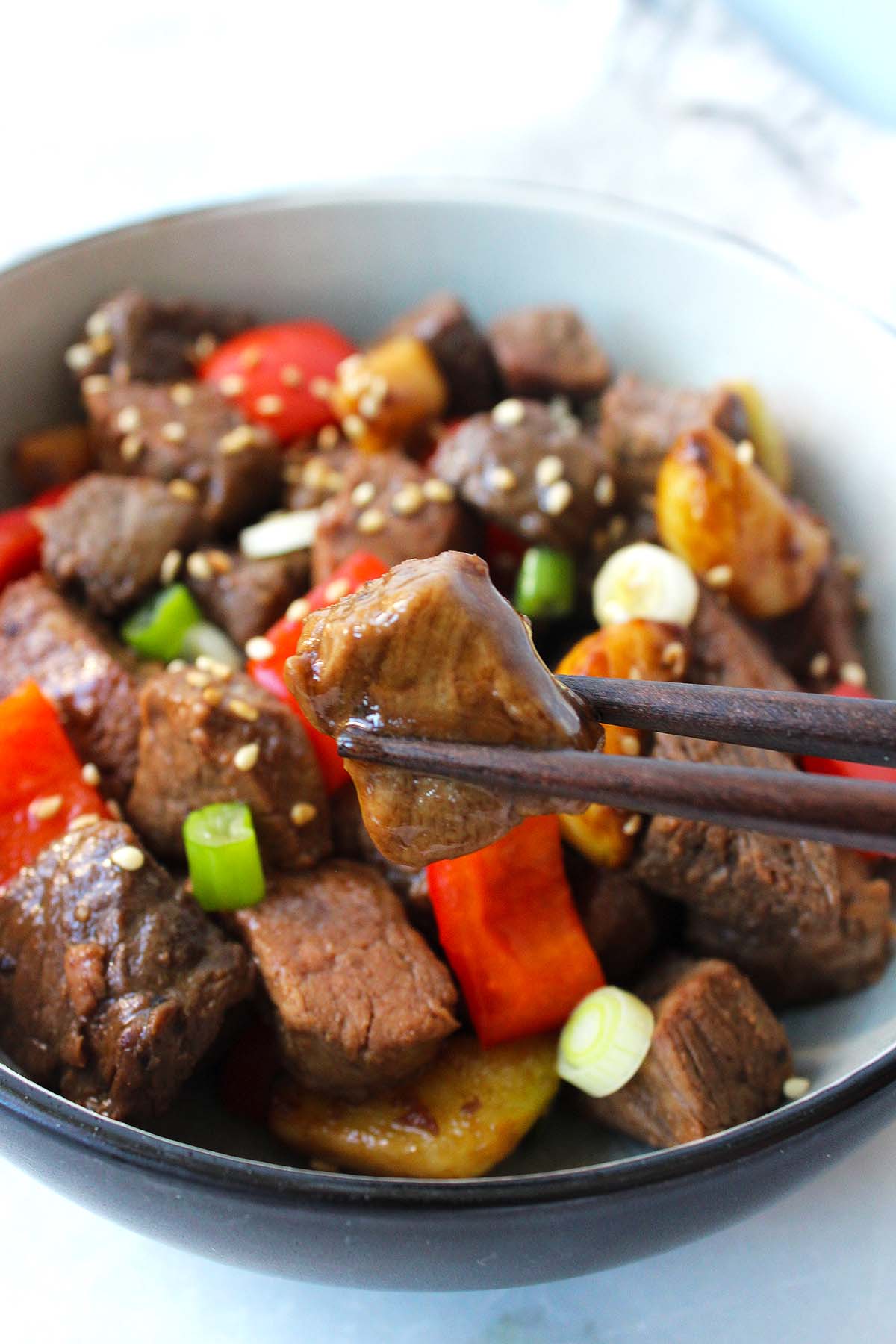 Garlic and beef stri fry